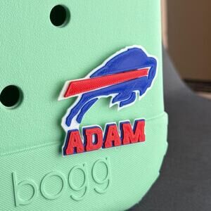 Personalized Buffalo Bills Bogg Bag Name Tag, Bills Bogg Bag Charms